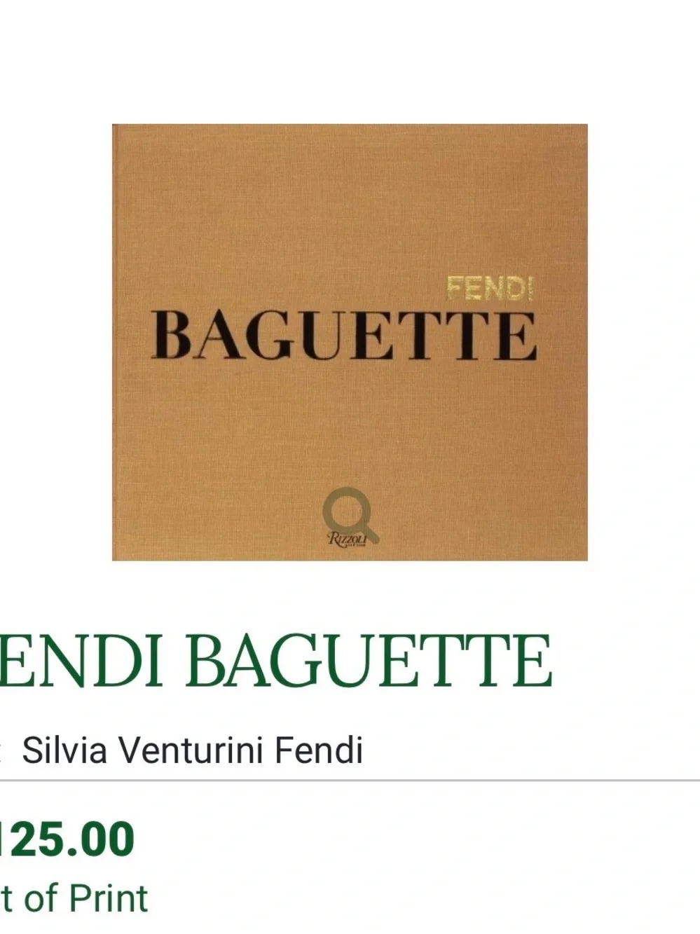 Fendi Baguette Coffee Table Book (new, out of print)